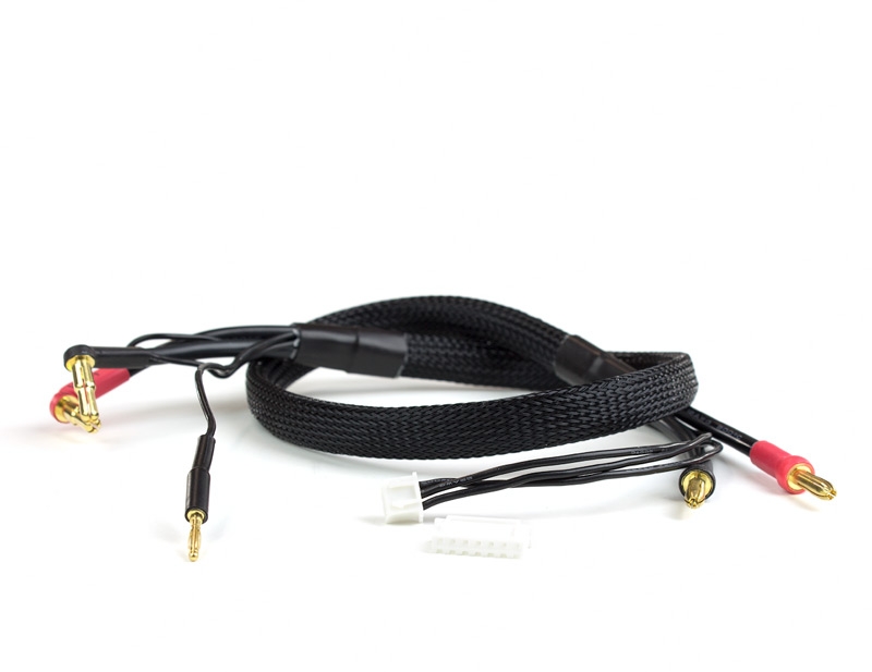 2S Charge Lead Cable w/4mm & 5mm Bullet Connector (2') | Black