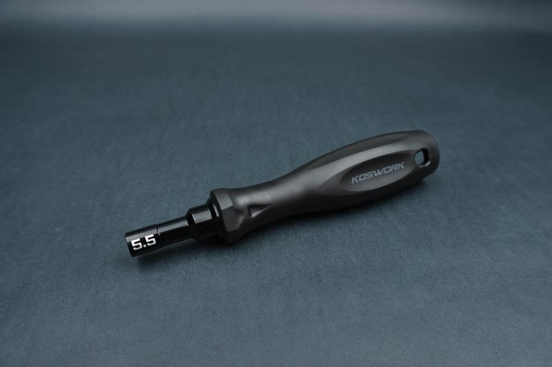 Koswork Hard Coated Aluminum 5.5mm Compact Nut Driver (For 3mm nut)