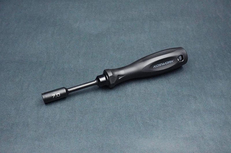 Koswork Steel 7mm Wheel Nut Driver (For 4mm nut) (w/68mm Tip) (Light Tri Handle)